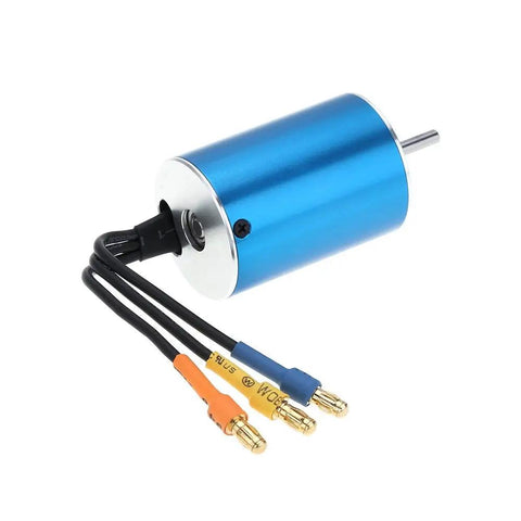 3600KV 4Pole Sensorless Brushless RC Car Motor blue aluminum body with wires and connectors for 1 14 1 16 1 18 scale cars