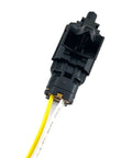 Top Shelf Ambient Temperature Sensor With Connector Pigtail Harness for Hyundai Kia, close-up view with wires.