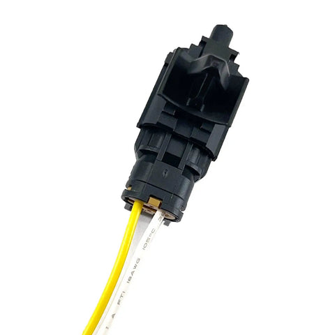 Top Shelf Ambient Temperature Sensor With Connector Pigtail Harness for Hyundai Kia, close-up view with wires.