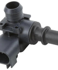 GM Genuine Parts power brake booster vacuum sensor, black plastic valve with multiple hose connections (side view).