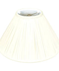 Empire Gather Pleat Lamp Shade Eggshell 7 X 20 X 12.5 Inches Silk Shantung Classic Basic Vibe with Elegant Pleats