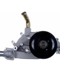 Top Shelf Engine Water Pump To Keep Your Heavy Duty Rig Cool And Cruising Smooth For Hummer H2 2003 To 2006 With 6.0L V8 Or Gmc Savana 2500 From Model Years 2003 Through 2005 Powered By 5.3L V8, side view showing inlet and outlet.
