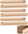 6 Piece Wooden Center Mount Drawer Slides For 13.8 Inch Drawers With Classic Traditional Wood Center Guide Tracks Bottom Mount