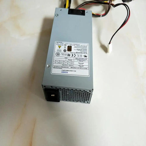 Beefy Workhorse 250W 1U Switching Power Supply For AIO Systems With 80Plus Bronze Rating Durable Components Low Noise Fan SPI250F4BBB Compatible Ideal For Home And Small Server Racks, gray metal unit with cables
