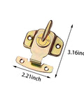 Built Tough Heavy Duty Table Locks Extension Table Buckles With Spring Latch Hardware Kit For Sturdy Dining And Training Tables Offering No Sweat Install Screws Included, close-up view of gold steel spring latch, 2.21 inch by 3.16 inch.
