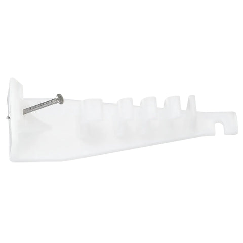 3M Stak-It Cable Furring Strip Stacker SIFS-1 Pack Of 25, white plastic clip with nail for organizing electrical wires.
