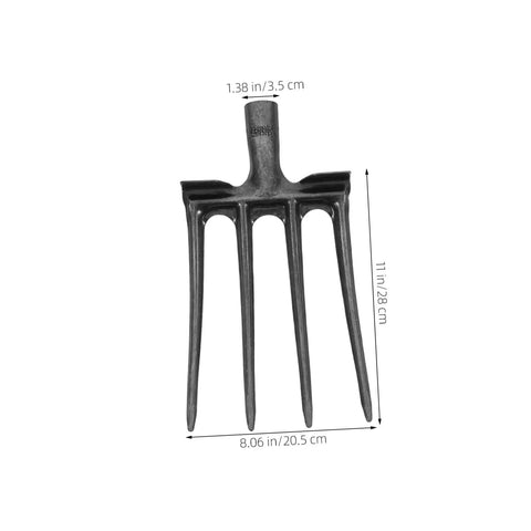 Heavy Duty Steel Four Prong Pitch Fork For Digging And Loosening Soil Manure Rake With Easy Attach To Handle Not Included Durable Replacement Farm Tool For Garden And Yard Work