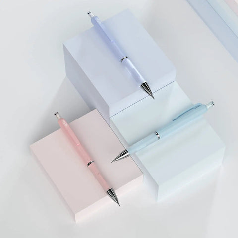 Cute 0.7mm Mechanical Pencil Set With Case Includes 3 Pastel Pencils 6 Lead Refills 3 Erasers 9 Eraser Refills Grab And Go Kit