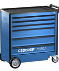Heavy Duty Blue Mobile Tool Trolley Featuring Corrosion Resistant Steel Frame And Abs Plastic Top With Small Parts Organizer, 6 drawers.