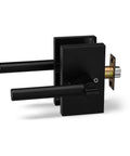 Heavy Duty Entry Lever Door Handle Set With Single Cylinder Deadbolt Lock For Front Door Or Office, black modern design