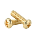 Tough As Nails Brass Machine Screws M4 Four Millimeter Round Head Cross Drive Fasteners For Stubborn DIY And Electrical Mods 35mm Pack Of Fifteen Daily Driver Hardware, showing two round head screws.
