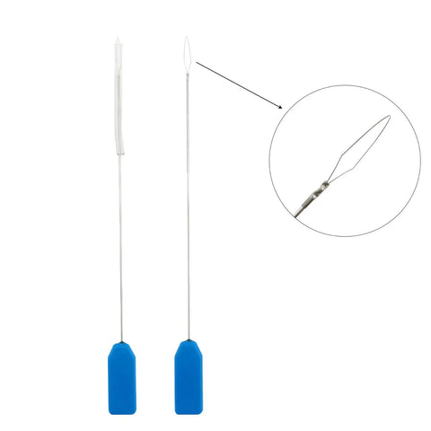 Time Saving Needle Threader For Sewing Machines With Ergonomic Grip And Sturdy Construction A Handy No Fuss Threading Tool For Home Sewers And Pros To Quickly Thread Thick Or Fine Threads In Garment Making And Fabric Repairs, blue handle, metal eye
