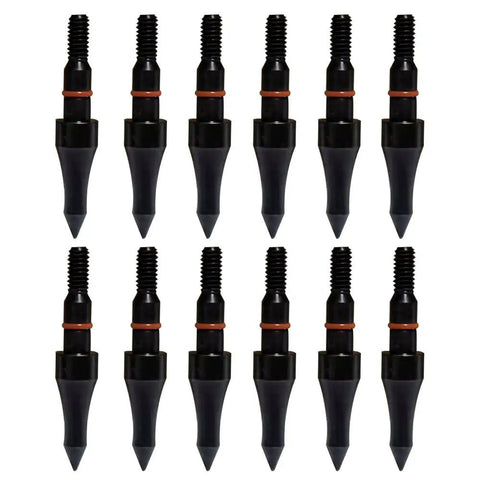 12-pack 100 Grain 5-16 Inch Steel Screw-In Field Points for Archery, CNC Machined, Durable Arrow Tips for Target Practice