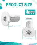 4 Pack Brake Rotor Screws M8X20X125MM Straight Up Direct Swap Oem Replacement For 11609271, showing size specifications of screws.