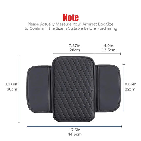 Center Console Cover With 2 Storage Bags In Premium Nappa Leather, Scratch And Wear Resistant, Waterproof Car Interior Accessory dimensions