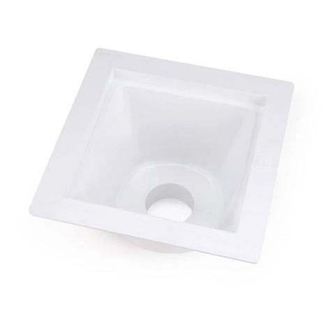 Top view of Floor Mounted Utility Sink With 3 Inch Socket White Small Workhorse Sink for garage or laundry room, built to last.