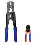 Wire Rope Crimping Tool For Aluminum Oval Sleeves And Ferrules, Heavy Duty Swaging Kit With Wire Rope Cutter displayed front view
