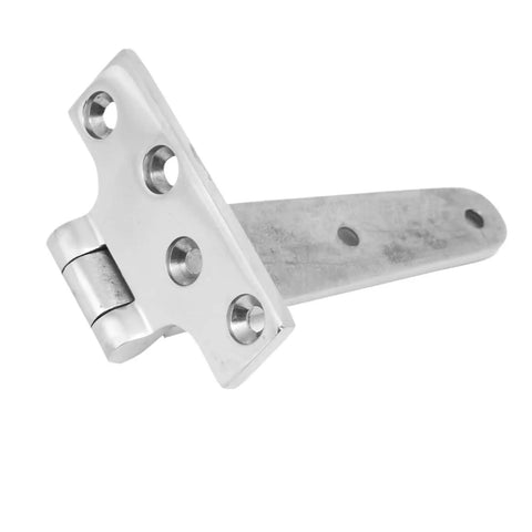 Beefy Stainless Steel T Type Door Hinge For Gates And Indoor Doors Thick 4.5 Mm Plate 151 Mm By 75 Mm Smooth Pivot Joint