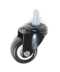 Grab Four Of These Badass Black Furniture Casters 2.5 Inch Universal Swiveling Rollers Built In Brake, black roller with metal mount.