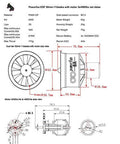 Technical diagram illustrating 50mm EDF Ducted Fan With 11 Blades 4300KV RC Brushless Motor 40A ESC 2-4S dimensions and specifications.