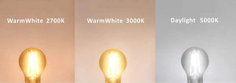 Auto On Off Photocell LED Bulbs 4W 470 Lumen ETL Listed Dusk To Dawn Style Warm White 2700K vs 3000K vs Daylight 5000K light tones