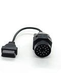 20 Pin To 16 Pin OBD2 Adapter For BMW Diagnostic Tools, black cable with 20-pin and 16-pin connectors, easy plug and play setup