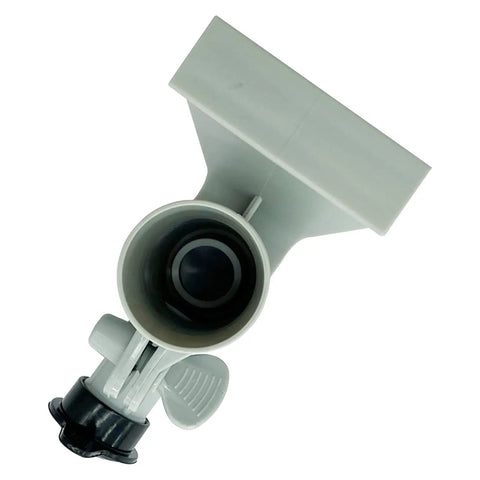 637R 12363 Pipe Holder and Air Jet Valve Replacement for Above Ground Pool with black cap, top view