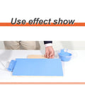 No Sweat Pro Level Mini Paint Roller Brush Kit For Detail Trimming Door Frames Baseboards And Walls Super Smooth Finish in use on a wooden surface.