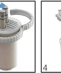 Step-by-step tool-free change process for No Mess Whole Home Sediment Filter 30 Micron Replacement For No Mess System.