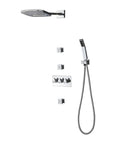 CUTPOIY Shower Set, Wall Bathroom Shower Mixers, Black Golden Brass Rainfall Concealed Shower System Embedded Box Mixer Valve, 8 Inch-A with sleek chrome finish.