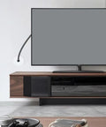 Super Sleek Black Plastic 3 4 Inch Wall Cable Grommets Starlink Routing Kit Pass Through Holes For Neat Wire Management On Desks And Tables To Keep Cords Hidden And Setup Looking Clean And Modern installed behind TV with cable through wall