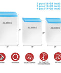 Space Saving Vacuum Bags For Travel 10 Pack No Pump Needed Compression Storage Bags For Luggage And Home Packing sizing chart