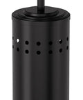 Heavy Duty Toilet Plunger With Sturdy Powder Coated Iron Holder For Modern Bathrooms And Beast Mode Suction Rubber Cup That Kicks Nasty Clogs To The Curb In Pure Black Finish, stylish black cylindrical holder.