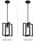 3 Pack 1 Light Farmhouse Rustic Vintage Chandelier Hanging Industrial Ceiling Fixture For Kitchen Island, Dining Room, light on and off