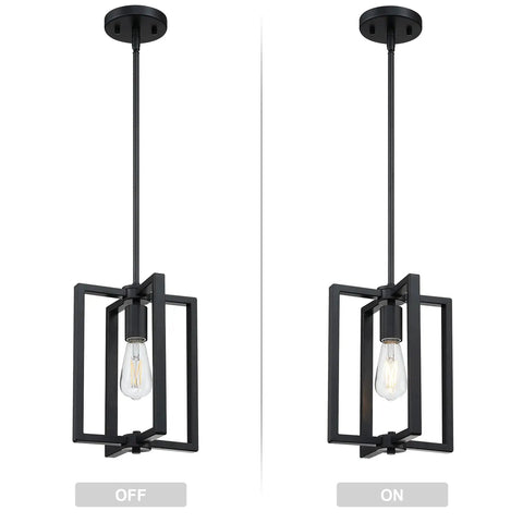 3 Pack 1 Light Farmhouse Rustic Vintage Chandelier Hanging Industrial Ceiling Fixture For Kitchen Island, Dining Room, light on and off