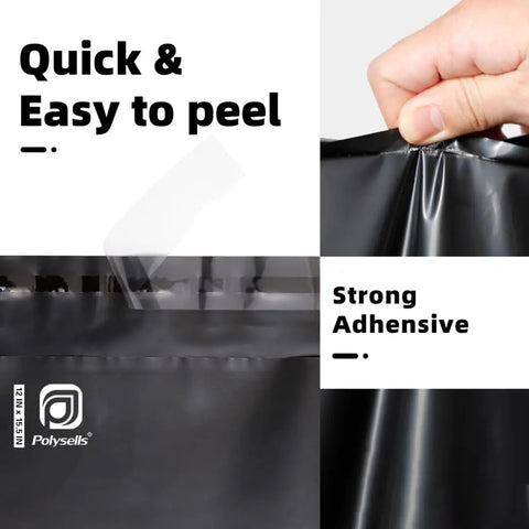 Black Poly Mailers 12x15.5 Inches 500 Pack Self Sealing Waterproof Tear Resistant Shipping Envelopes For Clothing Books And Accessories Durable Peel And Seal Bags For Easy Mailing with hand peeling adhesive