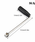 Metal lever arm with black grip showing dimensions, part of 20W Micro Hydroelectric Generator Kit For On The Go Outdoor Power Portable Water Turbine Generator With 0 To 30V DC Output Durable Emergency Charger Station For Home Camping And Off Grid Living.