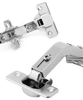 135 Degree Corner Folded Cabinet Door Hinge For Kitchen And Bathroom Cabinets Nickel Plated Iron Silver Finish Two Hole Base 1mm Thick