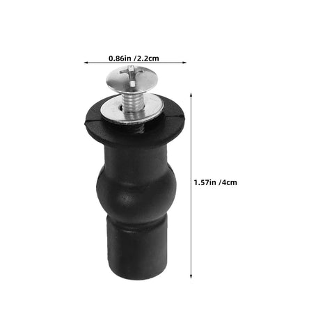 8 Piece Toilet Seat Mounting Kit With Expanding Screws Rubber Washers And Nuts For Metal Mounting Hardware DIY Friendly Tool Free Installation Black Universal Fit Secure And Stable Fixation black rubber bolt with screw, 1.57in x 0.86in