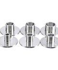 Built Like A Tank Stainless Steel Trim Router Template Collar For Precision Edge Shaping And Flawless Contour Work With Shake Free Vibration Control For Wood Or Metal Shops, set of five guide collars.