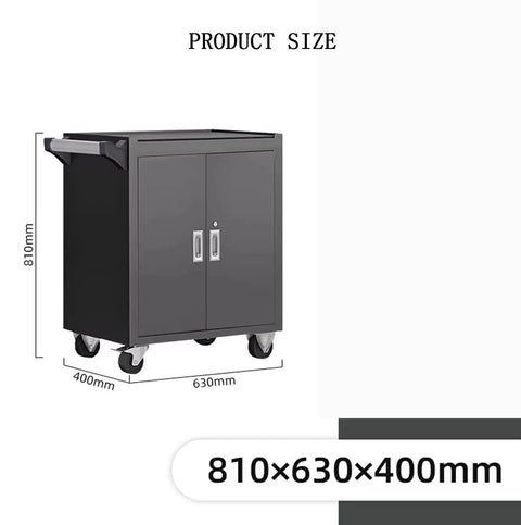 Rolling Tool Cabinet Cart With Wheels And Handle 2 Drawers And 2 Doors Heavy Duty Workshop Storage Chest In Blue Style 2 Perfect For Home Garage Mobile Storage And DIY Projects, 810x630x400mm