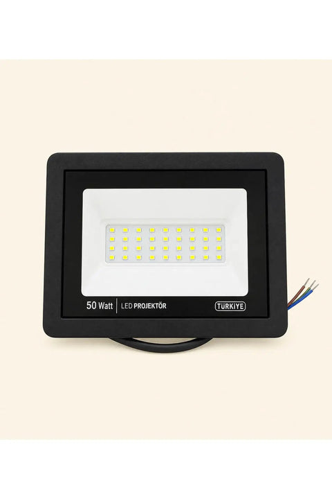 SODEF 50W LED Floodlight White Light IP65 Water-Resistant Outdoor High Lumen Energy Saving, top view with LED panel.