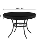 Outdoor Round Table Cover Black 48 Inch Diameter Waterproof And UV Resistant With Drawstring Tie Built To Last Protects Patio Tables
