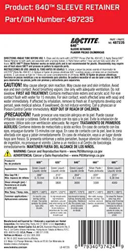 Label of High Strength Sleeve Retainer Adhesive Tube 6 ml for Automotive Engine Assembly Medium Temp Anaerobic Bond