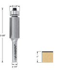 Flush Trim Router Bit One Half Inch Diameter, One Inch Cutting Height, One Quarter Inch Shank, Two Flute Carbide Tipped For Laminate Work