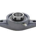Two Pack Flange Mounted Cast Iron Bearing With 1 3 8 Inch Bore, Two Bolt Flange Style, UC20722 Compatible, Front View