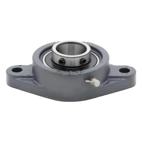 Two Pack Flange Mounted Cast Iron Bearing With 1 3 8 Inch Bore, Two Bolt Flange Style, UC20722 Compatible, Front View