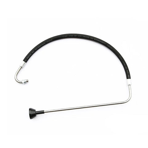Stainless Steel Suction Hose For Airless Paint Sprayers 390 395 495 595 Replacement Part Easy Install Heavy Duty Heat Resistant Rubber Corrosion Resistant Durable Hose For Reliable Spraying, angled view with fittings