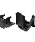 Heavy Duty Door Hinge Kit With Slick Black Finish And Rock Solid Steel Aluminum Body For Buick Regal Chevy El Camino Classic Restoration and Direct Swap Uppers Lowers Built Damn Tough, showcasing durable black parts.
