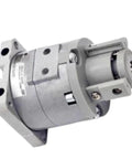 Top Shelf Free Mount Rotary Actuator Vane Type Cylinder Delivering Flawless Ninety And One Eighty Degree Rotation For Robotic Cells, grey metal design.